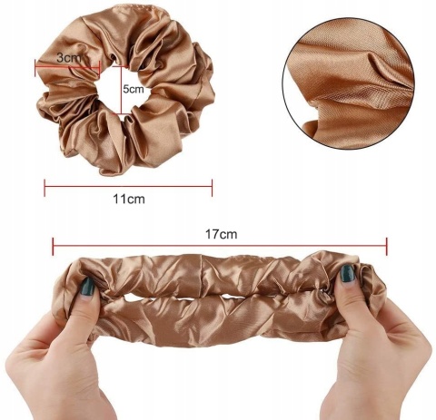 Jedwabne Gumki do Włosów Scrunchie Satynowe 12 szt. Kolorowe Zestaw
