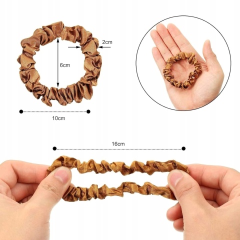 Jedwabne Gumki do Włosów Scrunchie Satynowe 12 szt. Kolorowe Zestaw