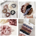 Jedwabne Gumki do Włosów Scrunchie Satynowe 12 szt. Kolorowe Zestaw