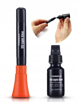 Klej UV z Lampą UV 12 ml Przezroczysty do Szkła Plastiku Metalu Drewna