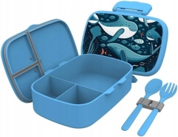 Lunchbox Dziecięcy Bento ze Sztućcami Pojemnik na Drugie Śniadanie