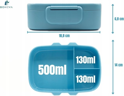 Lunchbox Dziecięcy Bento ze Sztućcami Pojemnik na Drugie Śniadanie