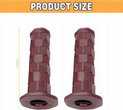 Manetki Motocyklowe Retro 2 szt. Antypoślizgowe Gumowe Brązowe 123 mm