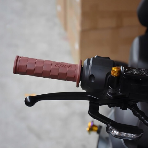 Manetki Motocyklowe Retro 2 szt. Antypoślizgowe Gumowe Brązowe 123 mm