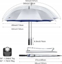 Parasol golfowy Automatyczny Przeciwsłoneczny Duży 114cm Srebrny Niebieski