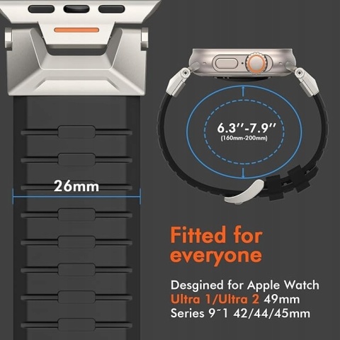 Pasek do Apple Watch Ultra 2 Ultra 49 45 44 42 mm Sportowy Silikonowy