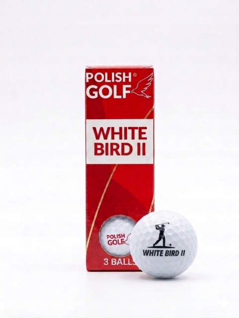Piłki golfowe POLISH GOLF WHITE BIRD II, dwuwarstwowe, białe 12 szt