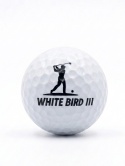 Piłki golfowe POLISH GOLF WHITE BIRD III, trójwarstwowe, białe, 3 szt.