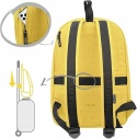 Plecak turstyczny unisex z kieszonkami na loptopa ipada 30x41cm żółty