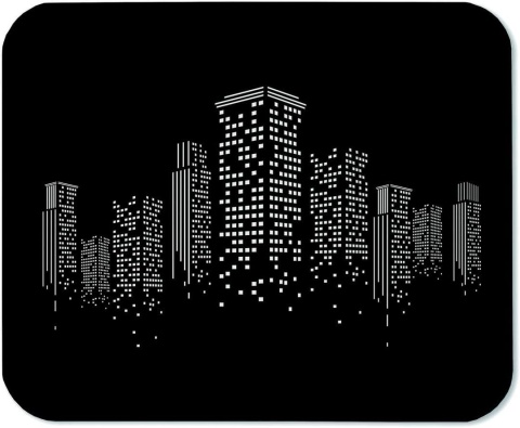 Podkładka pod Mysz Czarno-Białe Miasto 200x240 mm Antypoślizgowa 3 mm