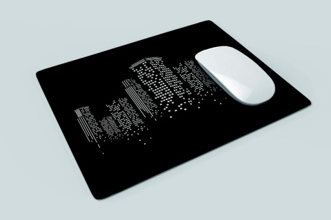 Podkładka pod Mysz Czarno-Białe Miasto 200x240 mm Antypoślizgowa 3 mm