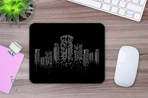 Podkładka pod Mysz Czarno-Białe Miasto 200x240 mm Antypoślizgowa 3 mm