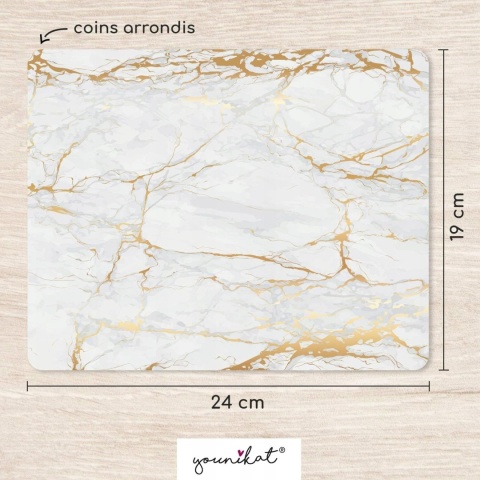Podkładka pod Mysz Marmur Złoto 24x19 cm Antypoślizgowa Premium