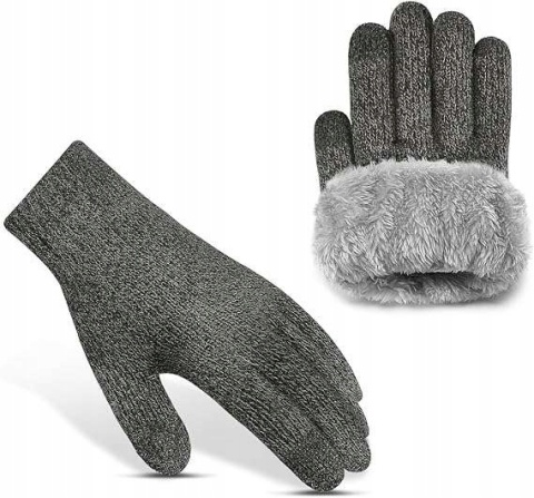 Rękawiczki zimowe z dzianiny z dotykiem na ekran telefonu Unisex L-XL