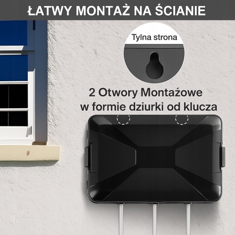 Skrzynka hermetyczna IP54 na przedłużacz do lampek i girland swiątecznych