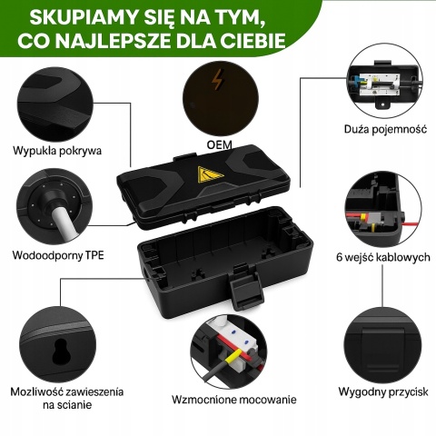 Skrzynka hermetyczna IP54 na zewnątrz do ogrodu dekoracje świąteczne