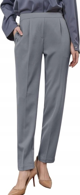 Spodnie garniturowe damskie eleganckie slim fit szare rozmiar XS