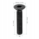 Śruby Imbusowe Stożkowe M6x30 mm Klasa 10.9 Czarne 20 szt. DIN 7991