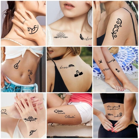 Szablony Tatuaży Tymczasowych 142 Wzory 12 Arkuszy Henna Wielorazowe