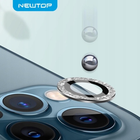 Szkło na Aparat iPhone 14 Pro 14 Pro Max Błękitne 3 szt. Glitter 9H