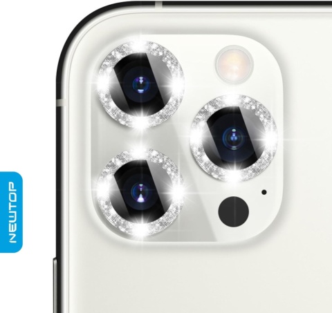 Szkło na Aparat iPhone 15 Pro 15 Pro Max Niebieskie 3 szt. Glitter 9H
