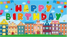 Tło Urodzinowe Happy Birthday 180x100 cm Baner Foto Dekoracja SAVITA
