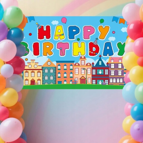 Tło Urodzinowe Happy Birthday 180x100 cm Baner Foto Dekoracja SAVITA