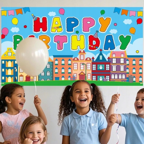 Tło Urodzinowe Happy Birthday 180x100 cm Baner Foto Dekoracja SAVITA