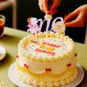 Topper na Tort Roczek Gąska One Różowy Brokat Urodziny Baby Shower