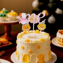 Topper na Tort Roczek Gąska One Różowy Brokat Urodziny Baby Shower