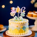 Topper na Tort Roczek Gąska One Różowy Brokat Urodziny Baby Shower
