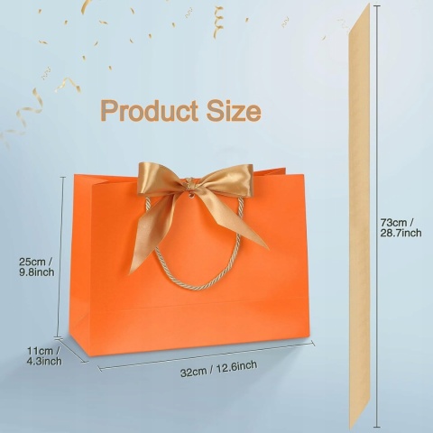 Torby Papierowe na prezenty Ozdobne 28x20x10cm Zestaw 6szt 6 kolorów