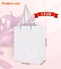 Torebka Prezentowa Papierowa z Kokardą i Uchwytem Biała Elegancka Gift
