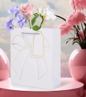 Torebka Prezentowa Papierowa z Kokardą i Uchwytem Biała Elegancka Gift