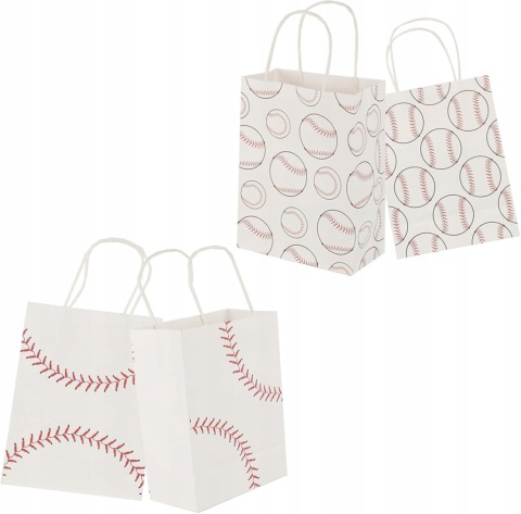 Torebki Papierowe Baseball 12 szt Torebki na Upominki Urodziny BOXOB