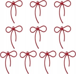 Zawieszki Kokardki Czerwone do Biżuterii 10 szt. Charms DIY Metalowe