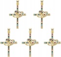 Zawieszki Krzyż z Sercem Cyrkonie 5 szt. Charms do Biżuterii DIY