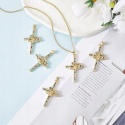 Zawieszki Krzyż z Sercem Cyrkonie 5 szt. Charms do Biżuterii DIY
