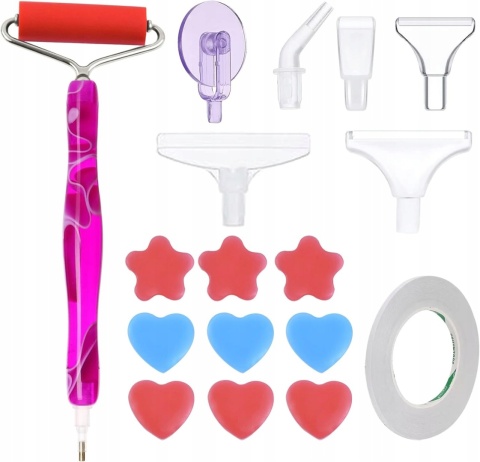 Zestaw do Malowania Diamentowego 5D Akcesoria Długopis 18 el. DIY