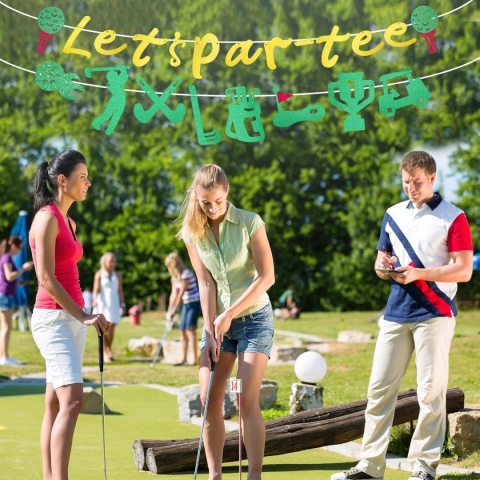 Baner Let's Par Tee Golf Dekoracja Urodzinowa Impreza Golfowa Premium
