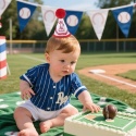 Czapeczka Urodzinowa Roczek Baseball 1 Urodziny Dziecka Sesja Foto