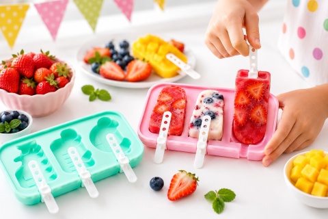 Forma silikonowa do lodów sorbetów 6 lodów zestaw 2 szt patyczki DIY lody