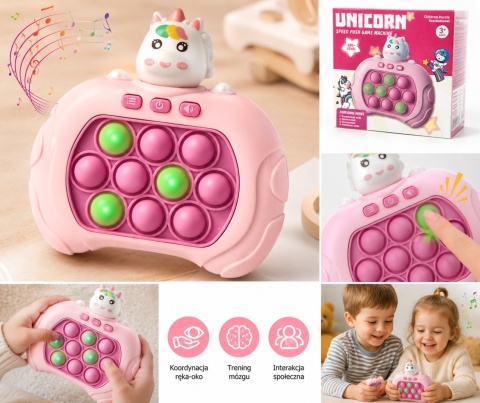 Gra Pop It elektroniczna muzyczna zręcznościowa antystresowa dla dzieci LED