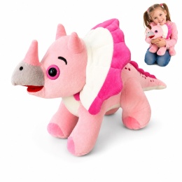 Maskotka Przytulanka Zabawka Pluszowa Dla Dzieci Triceratops Różowy 26 cm