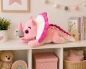 Maskotka Przytulanka Zabawka Pluszowa Dla Dzieci Triceratops Różowy 26 cm