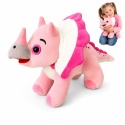 Maskotka Przytulanka Zabawka Pluszowa Dla Dzieci Triceratops Różowy 26 cm