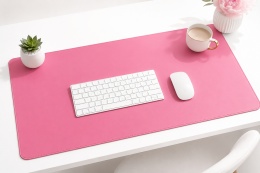 Podkładka na biurko pod laptop skóra wodoodporna antypoślizgowa 90x43różowa
