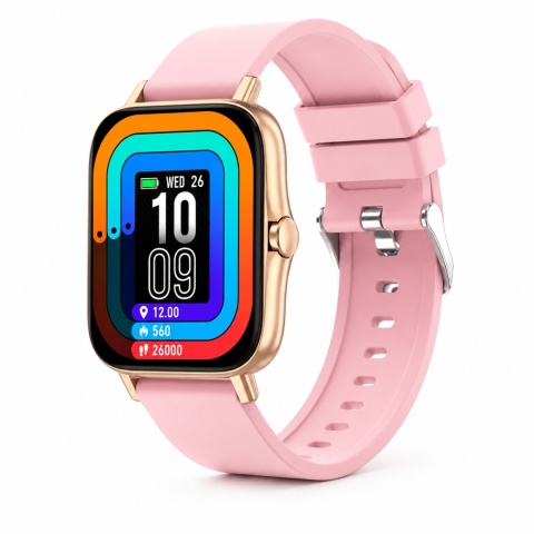 Smartwatch damski różowy AMOLED 1,7" zegarek sportowy Bluetooth Android iOS