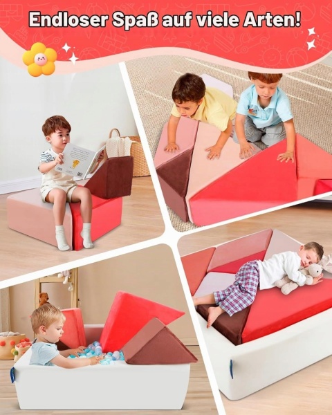 Sofa modułowa dla dzieci Heypappy 2w1 Tangram piankowa kreatywna