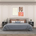 Stolik Nocny Metalowy Szafka 2 Półki Antracyt 60x40x35 cm Loft